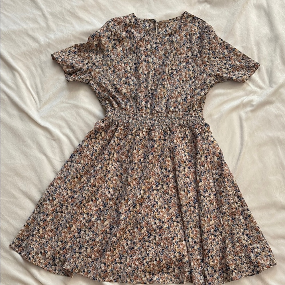 Floral Short Sleeve Dress Small